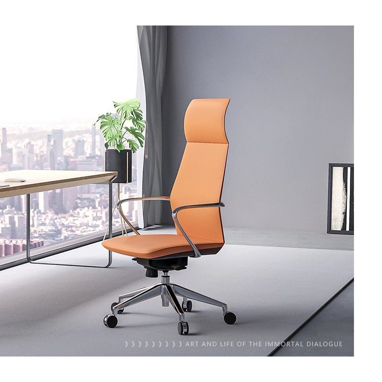 PU High Back Leather Office Chair White Ergonomic Executive Manager Chair