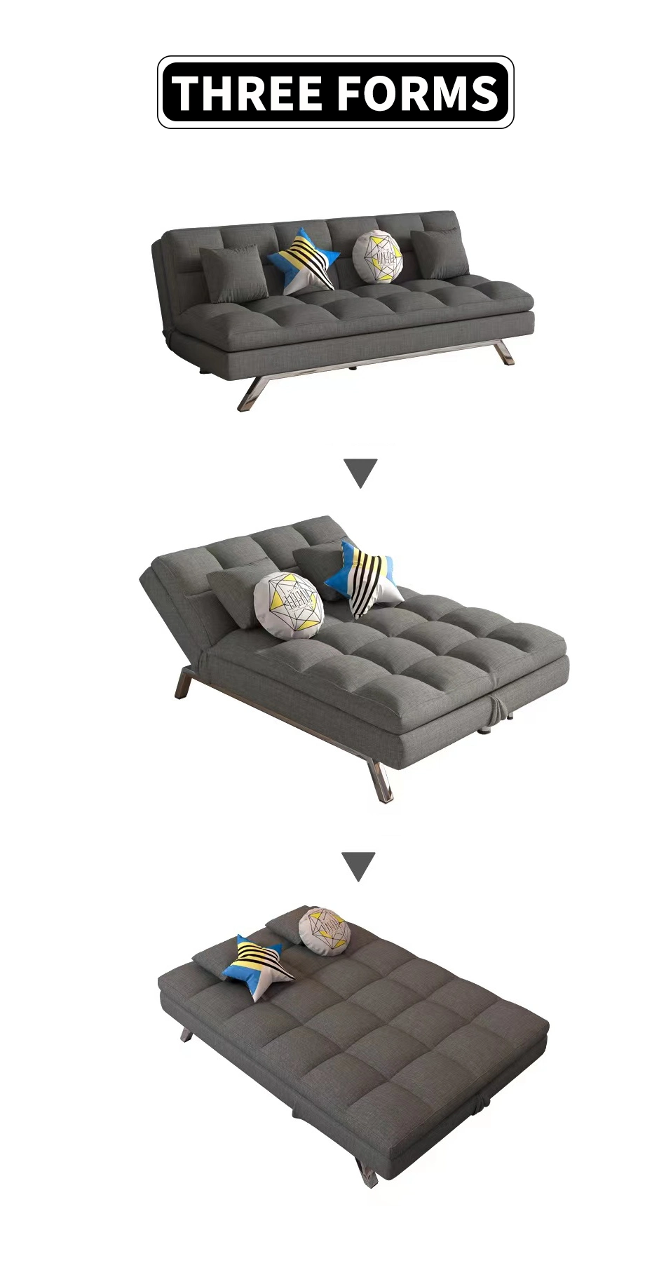Multifunctional Chaise Longue Sofa Cum Bed Modern Leisure Furniture Folding Sofa Bed