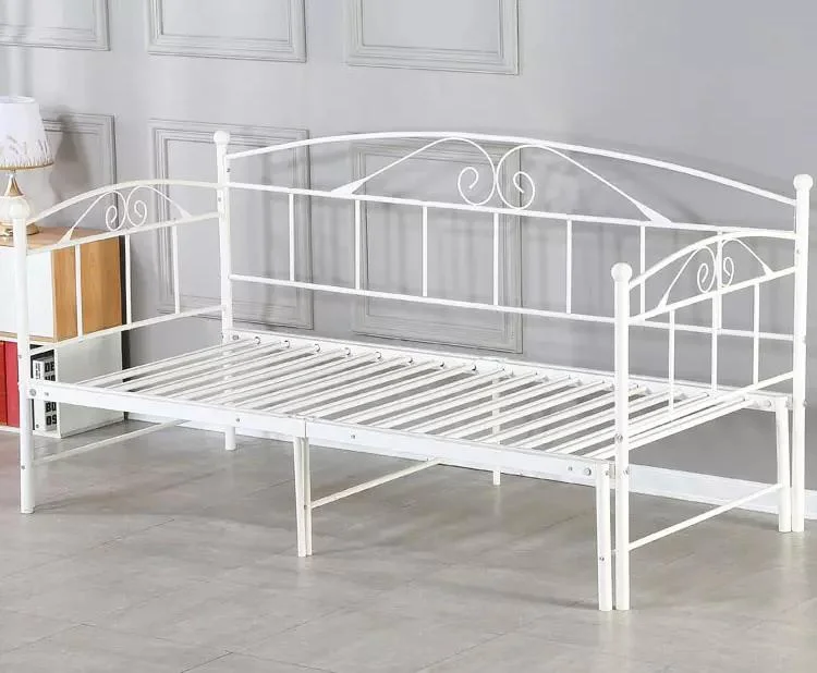 Antique White Decorative Single Metal Iron Daybed Folading Sofa Bed