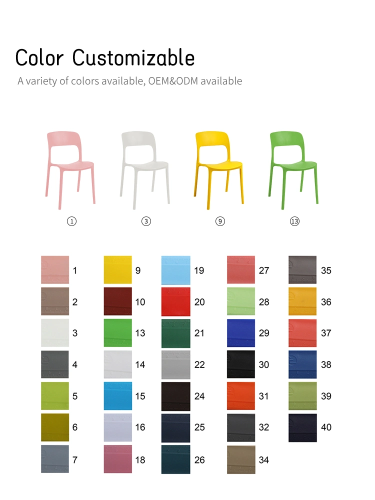 Modern White PP Plastic Stackable Dining Room Furniture Coffee House Dining Chairs Nordic Colorful Dining Chair for Home
