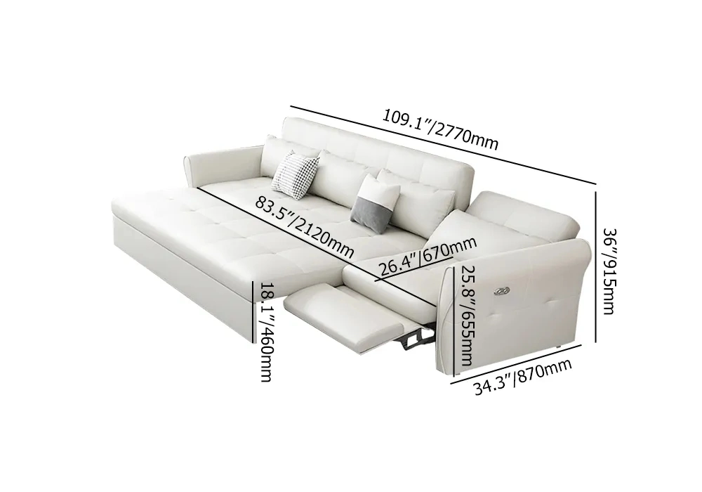 Modern 3 Seater Recliner Sofa Home Living Room Leather Divan Sofas Hotel Guest Room Furniture Multi Function Couch Sofa Bed