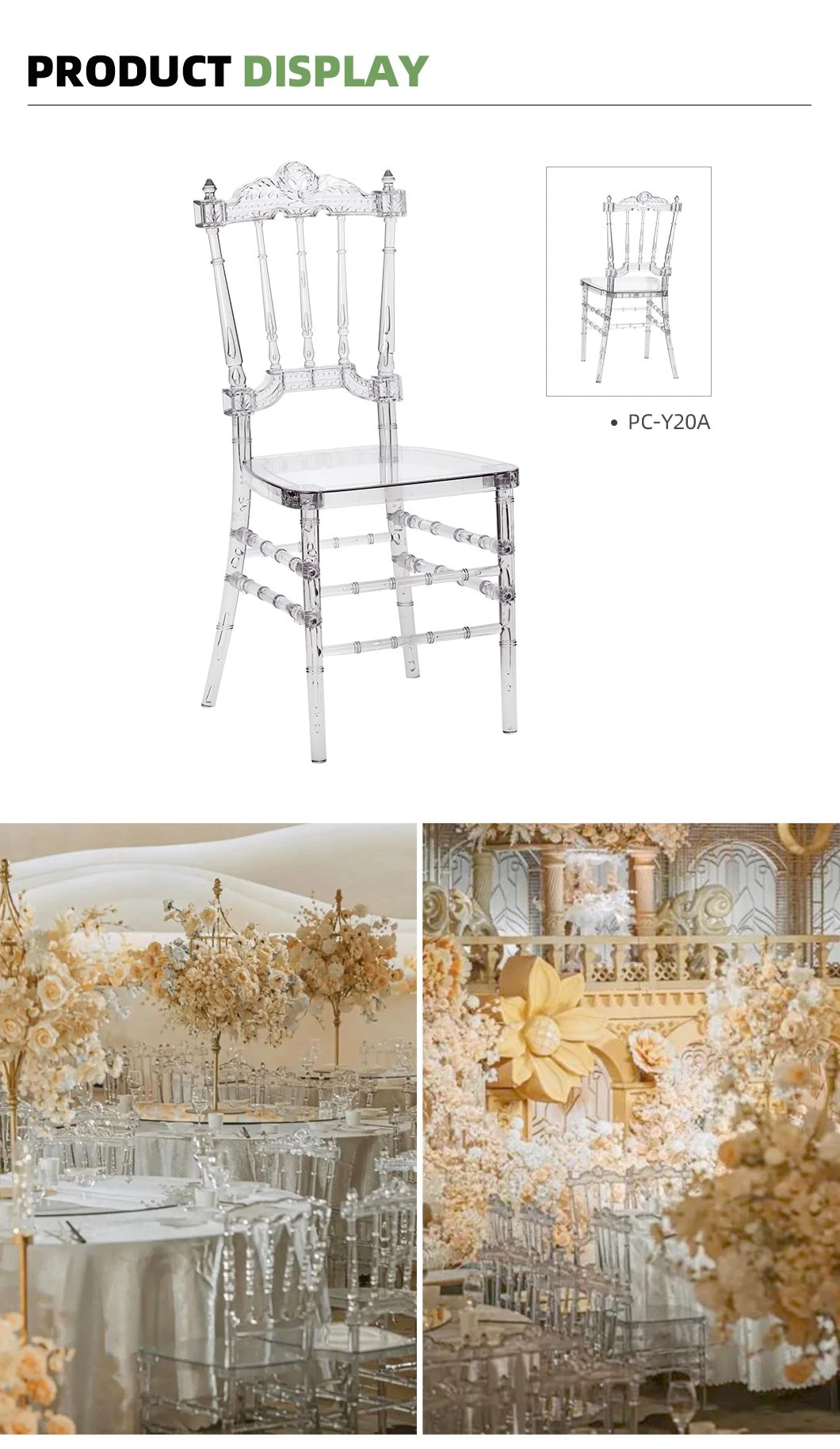 Acrylic Resin Plastic Kd Design Crystal Phoenix Event Wedding Chiavari Chair