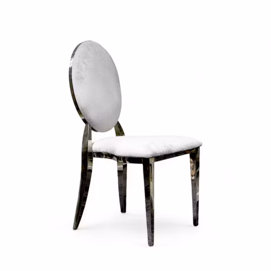 White PU Leather Gold Stainless Steel Dining Chairs for Hotel Home Restaurant Banquet Room Weddings